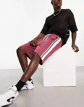 Бордовые шорты из джерси оверсайз с боковыми краями ASOS DESIGN