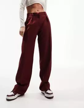 Бордовые свободные брюки для мальчика ASOS Everyday