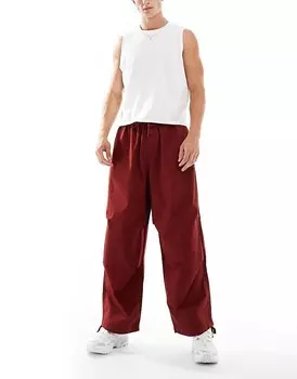 Бордовые свободные брюки-парашюты ASOS DESIGN