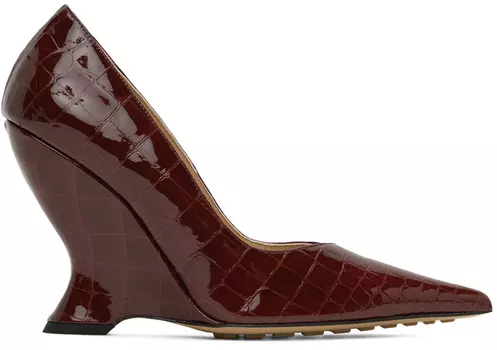 Бордовые туфли-лодочки Punta на каблуке Bottega Veneta