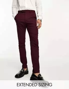 Бордовые узкие брюки ASOS