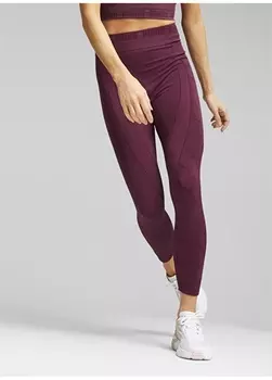 Бордовые женские облегающие леггинсы Puma
