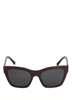 Бордовые женские солнцезащитные очки с рисунком зебры Dolce&Gabbana