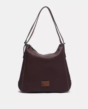 Бордовый хобо в сочетании с переработанными материалами и застежкой-молнией Abbacino, бордо