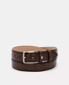 Бордовый кожаный мужской ремень Lottusse