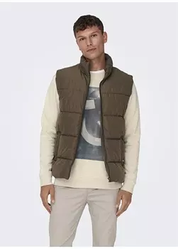 Бордовый мужской жилет Only & Sons