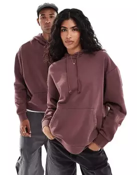 Бордовый оверсайз-худи ASOS DESIGN – Essential