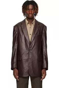 Бордовый покрытый блейзер Dries Van Noten
