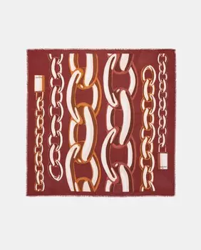 Бордовый шарф с цепочным принтом Naulover, бордо