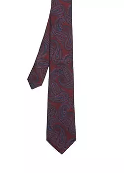 Бордовый шелковый галстук Canali, бордовый