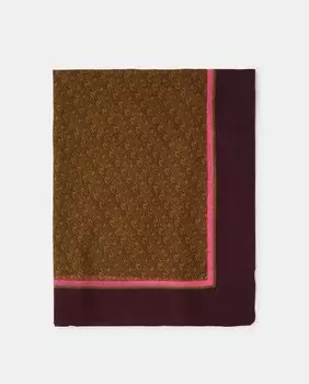 Бордовый шерстяной шарф с логотипом Latouche, гранатовый