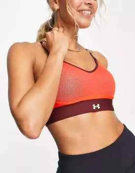 Бордовый спортивный бюстгальтер с низкой поддержкой Under Armour Infinity