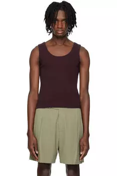 Бордовый топ из джерси с круглым вырезом RECTO