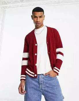 Бордовый университетский кардиган Another Influence