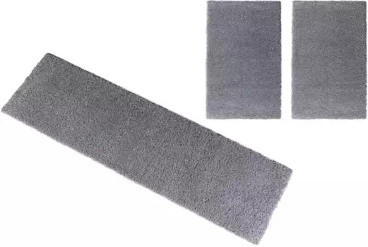 Бордюр для кроватей "Viva" (3 шт.), прикроватный коврик, комплект дорожек, однотонные, однотонные, особенно уютные Home affaire Ш/Д (мост): 70х140 см (2 шт.), Ш/Д (рейка): 70х270 см (1 шт.), светло-серый