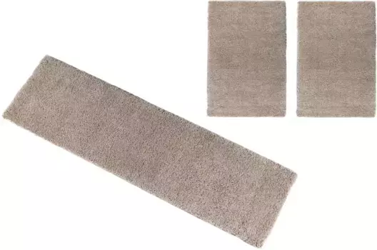 Бордюр для кроватей "Viva" (3 шт.), прикроватный коврик, комплект дорожек, однотонные, однотонные, особенно уютные Home affaire Ш/Д (мост): 70х140 см (2 шт.), Ш/Д (рейка): 70х270 см (1 шт.), бежевый