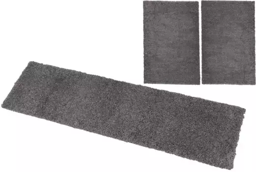 Бордюр для кроватей "Viva" (3 шт.), прикроватный коврик, комплект дорожек, однотонные, однотонные, особенно уютные Home affaire Ш/Д (мост): 70х140 см (2 шт.), Ш/Д (рейка): 70х270 см (1 шт.), цвет stone