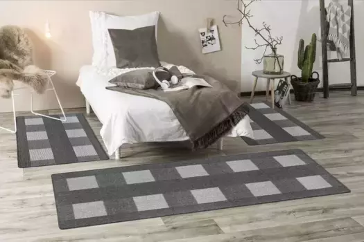 Бордюр для кровати Andiamo Dijon (3 шт.), современный дизайн, прикроватный коврик, комплект кофров для спальни Ш/Д (мост): 67х120 см (2 шт.), Ш/Д (рейка): 67х200 см (1 шт.), цвет anthrazit