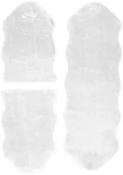 Бордюр для кровати Andiamo из меха ягненка 3 шт, 55х80 см (2 шт.), 55х160 см (1 шт.), белый