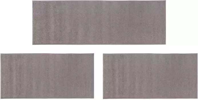 Бордюр для кровати Andiamo "Коврик для кровати Херес", (3 шт.), прикроватный коврик, комплект бегунков, короткий ворс, тканый, однотонный Ш/Д (мост): 67х140 см (2 шт.), Ш/Д (рейка): 67х200 см (1 шт.), бежевый