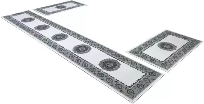 Бордюр для кровати "Шари", восточный вид, коврик для кровати, комплект дорожек для спальни Home affaire Ш/Д (мост): 60х110 см (2 шт.), Ш/Д (рейнер): 60х320 см (1 шт.), зеленый