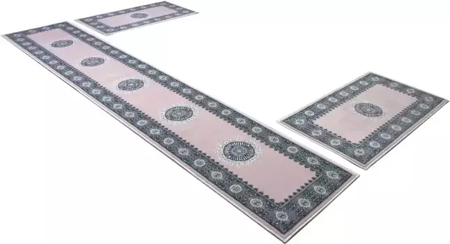 Бордюр для кровати "Шари", восточный вид, коврик для кровати, комплект дорожек для спальни Home affaire Ш/Д (мост): 60х110 см (2 шт.), Ш/Д (рейнер): 60х320 см (1 шт.), розовый