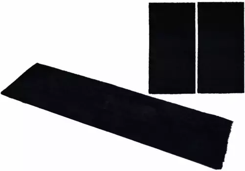 Бордюр для кроватки для дома "Малин", (3 шт.), глубокий ворс, лохматый, однотонный, легкий блеск, микрофибра, прост в уходе Home affaire Ш/Д (мост): 80х150 см (2 шт.), Ш/Д (рейка): 80х300 см (1 шт.), черный