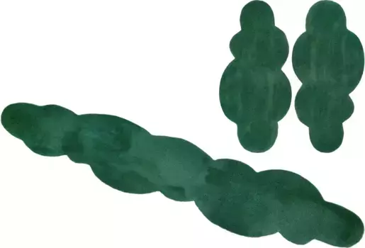 Бордюр для моей домашней кровати "коврик из микрофибры Magong My home Ш/Д (мост): 65х140 см (2 шт.), Ш/Д (рейка): 65х270 см (1 шт.), темно-зеленый