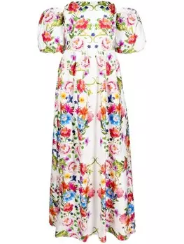 Borgo De Nor платье Juliet с открытыми плечами и объемными рукавами, белый