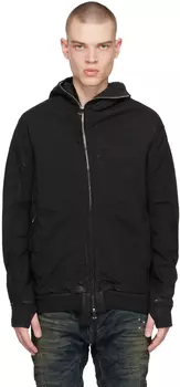 Борис Биджан Сабери Черный худи со вставками Boris Bidjan Saberi