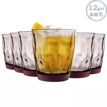 Bormioli Rocco Diamant Dimpled Double Old Fashioned стаканы — фиолетовый рок — 390 мл — упаковка из 12 шт