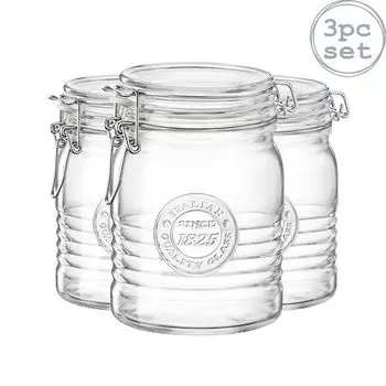 Bormioli Rocco Officina 1825 стеклянная банка для хранения с герметичной крышкой - 750 мл - 3 шт. в упаковке, белый