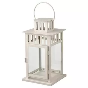 BORRBY Фонарь для настольной свечи, для интерьера/улицы, бежевый, 28 см IKEA