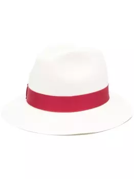 Borsalino соломенная шляпа-федора Panama, белый