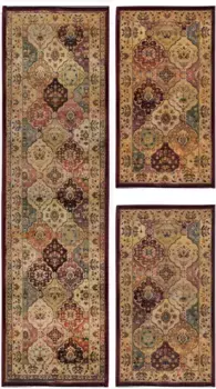 Бортик кровати THEKO "Gabiro 208", (3 шт.), прикроватный коврик, комплект кофров для спальни, восточный вид Ш/Д (мост): 68х135 см (2 шт.), Ш/Д (рейка): 68х300 см (1 шт.), красный