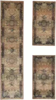 Бортик кровати THEKO "Gabiro 856", (3 шт.), коврик для кровати, комплект дорожек для спальни, короткий ворс, восточный вид Ш/Д (мост): 68х135 см (2 шт.), Ш/Д (рейка): 68х300 см (1 шт.), цвет rosgoldfarben