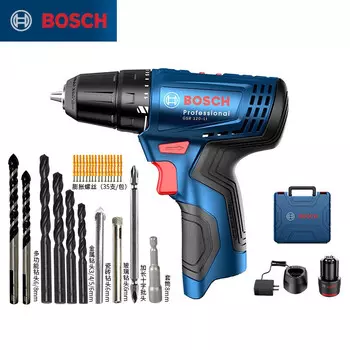 Дрель аккумуляторная Bosch GSR 120-Li + набор насадок, зарядное устройство, аккумулятор
