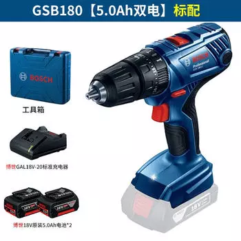 Дрель аккумуляторная Bosch GSB 180 + два аккумулятора 18V/5.0Ah, зарядное устройство