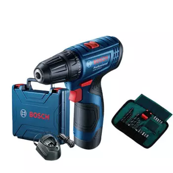 Дрель-шуруповерт Bosch GSR-120-Li + набор инструментов, зарядное устройство
