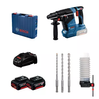 Перфоратор Bosch GBH 187-Li, 24 мм + сверло, пылезащитный чехол