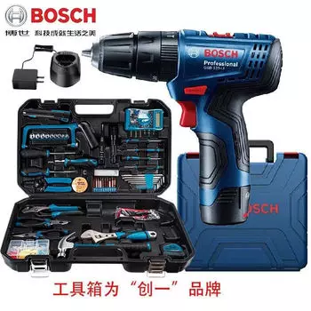 Шуруповерт Bosch GSB 120-Li + набор инструментов Chuangyi, 108 предметов
