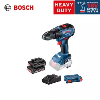 Дрель ручная Bosch GSR 18V-50 + два аккумулятора 2.0Ah, зарядное устройство, кейс