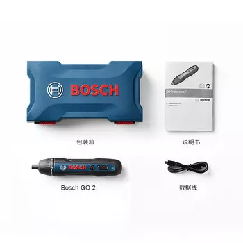 Bosch Электрическая отвертка Bosch go 2-го поколения, аккумуляторная отвертка с прямой ручкой, пластиковая коробка без бит