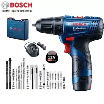 Bosch литиевая электрическая ручная дрель, отвертка, аккумуляторная дрель, набор ящиков для электрических инструментов GSR120-LI