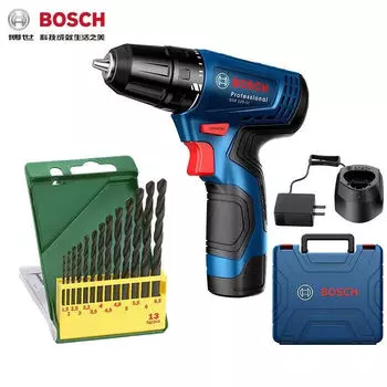 Bosch литиевая электрическая ручная дрель, отвертка, аккумуляторная дрель, набор ящиков для электрических инструментов GSR120-LI