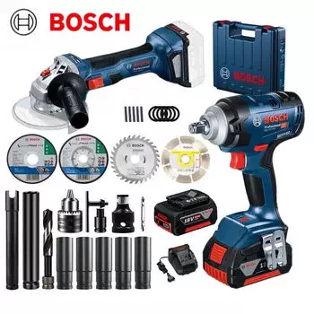 Bosch литиевая электрическая угловая шлифовальная машина для резки, электрический гаечный ключ, бесщеточный электрический молоток с высоким крутящим моментом, ударная дрель