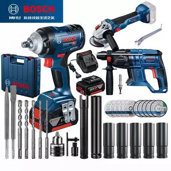 Bosch Литиевый электрический гаечный ключ Угловая шлифовальная машина Электрическая ударная дрель GDS18V-400 Бесщеточный профессиональный ударный гайковерт