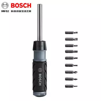 Bosch Отвертка с храповым механизмом 10-в-1, двусторонняя многофункциональная крестовая отвертка с одной точкой, набор шестигранных бит в виде цветка сливы