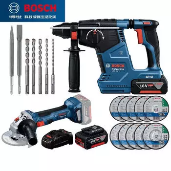 Bosch перезаряжаемая электрическая ударная дрель с литиевой батареей, бесщеточная умная электрическая дрель, многофункциональная GBH187-LI, профессиональная бытовая дрель