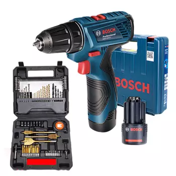 Bosch перезаряжаемая дрель с литиевой батареей, бытовая электрическая дрель, отвертка, электромеханическая для GSR120-Li, двойной аккумулятор, упаковка 2